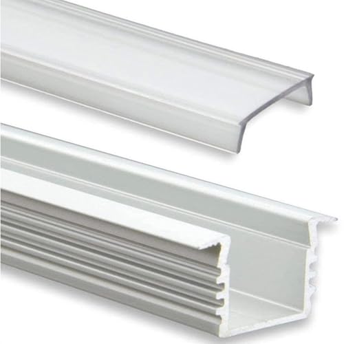 INNOVATE LED Profil 2m - Aluminium T-Profil - Aluprofil für LED Streifen Schiene Leiste Alu T-Profil Midi 12mm - inklusive klarer Abdeckung von INNOVATE