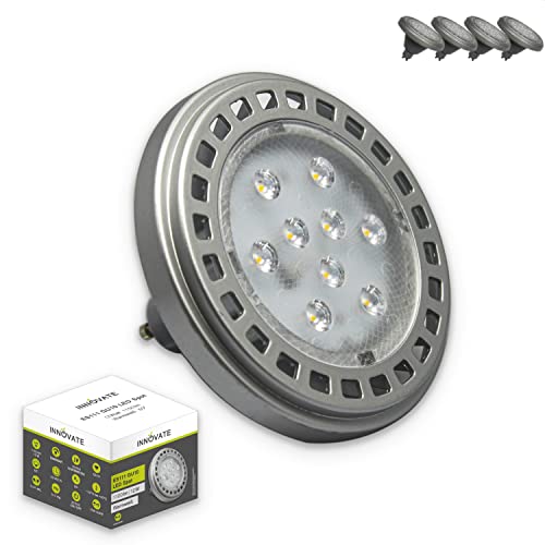 ES111 GU10 LED Leuchtmittel Lampe Spot Strahler / QRB11 ([ 4er Pack/Set ] ES111 / QRB111 GU10 LED Leuchtmittel Spot, 12W, 60°, warmweiss, dimmbar - ersetzt 100W) von INNOVATE