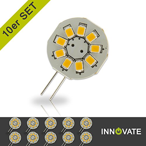 INNOVATE G4 Sockel ([10er Pack/Set ] G4 LED Stiftsockel-Lampe Leuchtmittel 9SMD / 1.5W - Ersatz 10W, warmweiss - 3000K, 120 Lumen, 120° Abstrahlwinkel) von INNOVATE