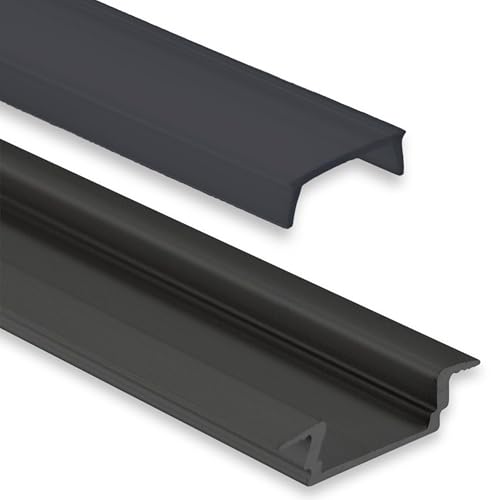 INNOVATE LED Aluminium Profil 2m für LED Streifen bis 12mm Breite Aluprofil Unterputz indirekte Beleuchtung Profil Schwarz Einbauprofil inkl. Diffusor Schwarz INNOVATE LED Aluminium Profil 2m für LED Streifen bis 12mm Breite Aluprofil Unterputz indirekte Beleuchtung Profil Schwarz Einbauprofil inkl. Diffusor Schwarz von INNOVATE