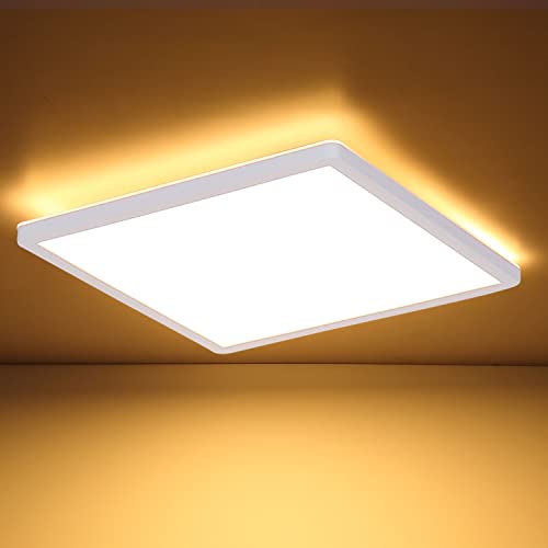 INNOVATE LED Deckenleuchte Dimmbar mit Hintergrundbeleuchtung | IP44 3-Dimmstufen Deckenlampe Flach | Panel für Badezimmer, Wohnzimmer, Schlafzimmer, Balkon, Küche | LED Lampe Weiß, 18W 30x30cm von INNOVATE