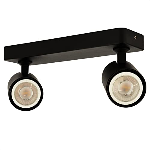 INNOVATE LED Deckenstrahler Schwenkbar | GU10 Spotleuchten & Spotbalken 230V | Deckenlampe LED Deckenleuchte | Deckenspots 2-flammig für Küche, Wohnzimmer, Schlafzimmer | Lampe Schwarz Dual von INNOVATE