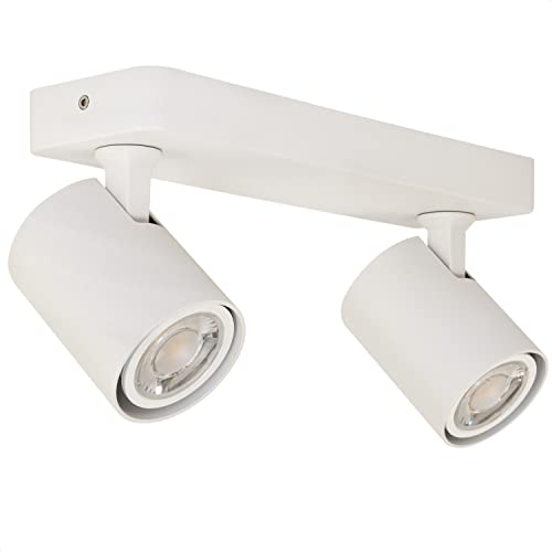 INNOVATE LED Deckenstrahler Schwenkbar | GU10 Spotleuchten & Spotbalken 230V | Deckenlampe LED Deckenleuchte | Deckenspots 2-flammig für Küche, Wohnzimmer, Schlafzimmer | Lampe Weiß Dual von INNOVATE