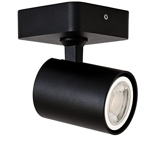 INNOVATE LED Deckenstrahler Schwenkbar | GU10 Spotleuchten & Spotbalken 230V | Deckenlampe LED Deckenleuchte | LED Deckenspots 1-flammig für Küche, Wohnzimmer, Schlafzimmer | Lampe Schwarz Single von INNOVATE