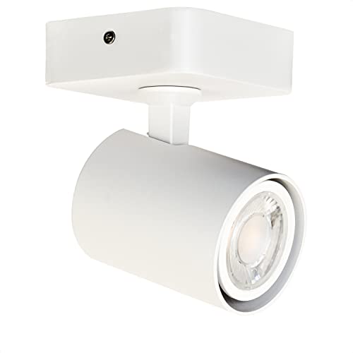 INNOVATE LED Deckenstrahler Schwenkbar | GU10 Spotleuchten & Spotbalken 230V | Deckenlampe LED Deckenleuchte | LED Deckenspots 1-flammig für Küche, Wohnzimmer, Schlafzimmer | Lampe Weiß Single von INNOVATE