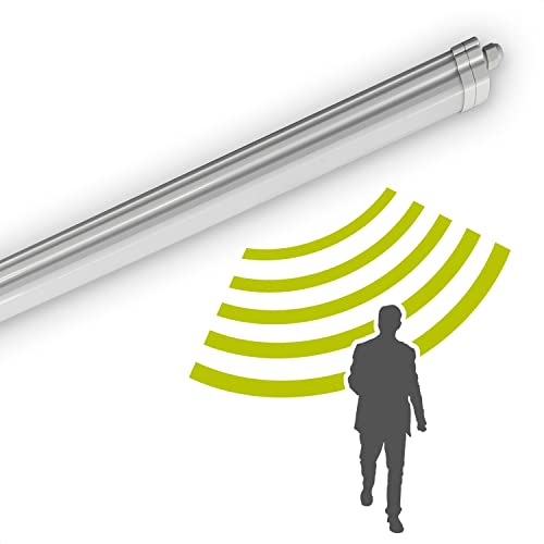 INNOVATE LED Feuchtraumleuchte mit Bewegungsmelder 130cm | 45W Werkstattlampe LED | 4000K Kellerlampe | Feuchtraumlampe | IP65 Deckenleuchte für Garage, Keller | Wannenlampe | Wannenleuchte von INNOVATE
