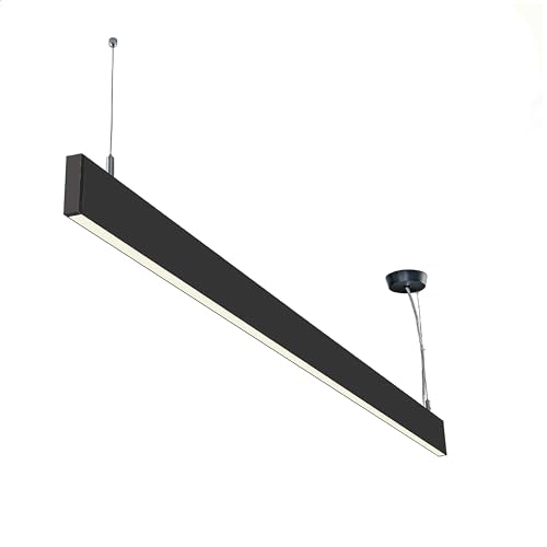 INNOVATE LED Hängeleuchte Linear Up+Down Pendelleuchte modular Pendellampe variabel Lichtleiste Lichtbalken 600mm, 25W, prismatisch, linear-verbindbar (schwarz, 600mm) von INNOVATE