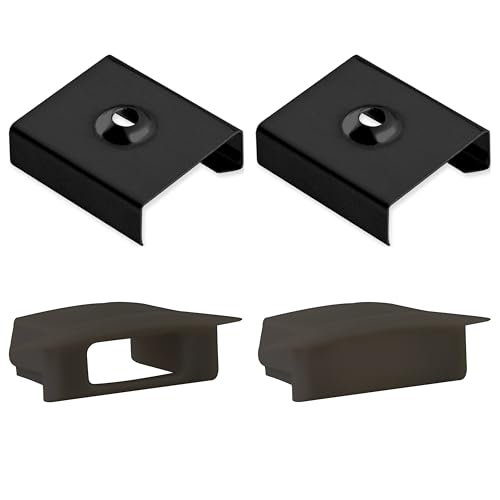 INNOVATE LED Montageset Einzel Aluminium Profil 2m Schwarz [LED Streifen bis 12mm Breite] Montagematerial Schwarz Aluprofil Unterputz indirekte Beleuchtung I Profil Einbauprofil inkl. Diffusor von INNOVATE