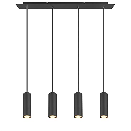 Innovate LED Pendelleuchte 4-flammig | Deckenlampe Wohnzimmer | Hängelampe Esstisch | Esszimmerlampe modern | Wohnzimmerlampe schwarz | exkl. 4x GU10 3in1 Dim-to-Warm Leuchtmittel Schwarz von INNOVATE