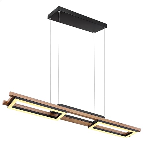 INNOVATE LED Pendelleuchte Holz UP&Down Light | Hängelampe mit indirekte Beleuchtung Wohnzimmer | Pendelleuchte Esstisch Lampe 30W | Hängeleuchten & Pendelleuchten Holzoptik | Hängeleuchte Schwarz von INNOVATE