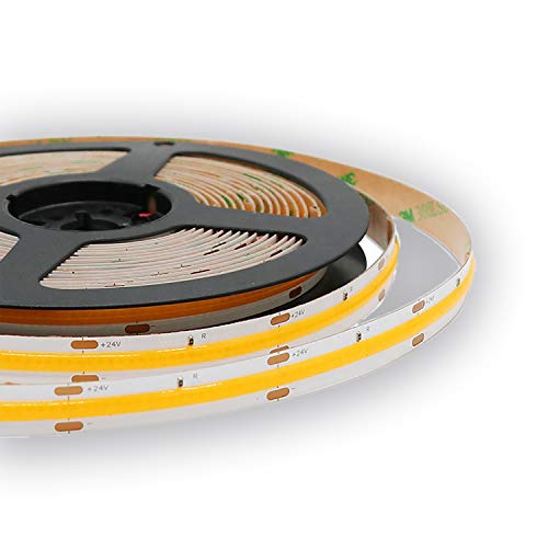 INNOVATE LED Streifen Stripe 24V COB 10W/Meter warmweiß 3000K - 1000lm/M - CRI > 80 - dimmbar Lichtband - Homogenes Licht - Strip - keine Lichtpunkte erkennbar (5 Meter - 5000mm) von INNOVATE