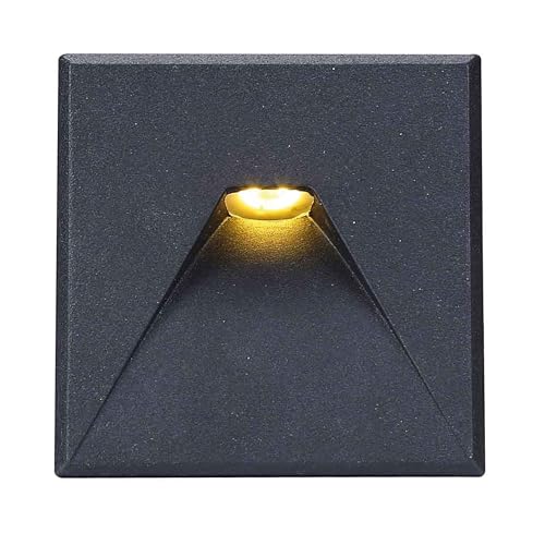 INNOVATE LED Einbaustrahler 230V Treppenbeleuchtung [ColorSwitch Schwarz] Wandleuchte Innen & LED Strahler Außen I Indirekte Beleuchtung Unterputzdose Garten (Eckig - Auslass Kegel) von INNOVATE