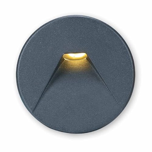 INNOVATE LED Einbaustrahler 24V DC Treppenbeleuchtung [ColorSwitch Wandleuchte Innen & LED Strahler Außen] Indirekte Beleuchtung Unterputzdose (Schwarz, Rund - Auslass Kegel, Warmweiß 3000 K) von INNOVATE
