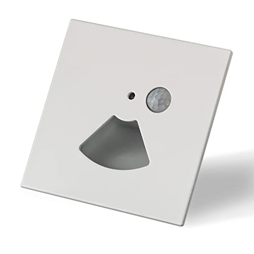 INNOVATE LED Einbaustrahler 230V mit Bewegungsmelder Licht [Colour Switch Weiß] Wandleuchte Innen LED Strahler Außen I Lampe mit Bewegungsmelder Innen Indirekte Beleuchtung (Eckig - Auslass Kegel) von INNOVATE