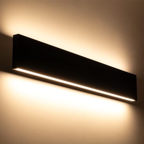 INNOVATE LED Wandleuchte Linear Up+Down, Led Wandlampe innen 610mm, Wandleuchte schwarz, indirekte Wandbeleuchtung, LED Lampen Wandmontage 25W, IP40, warmweiß (schwarz, 600) von INNOVATE