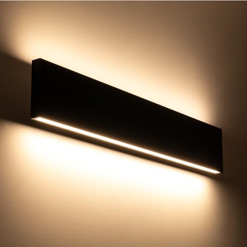 INNOVATE LED Wandleuchte Linear Up+Down, Led Wandlampe innen 910mm, Wandleuchte schwarz, indirekte Wandbeleuchtung, LED Lampen Wandmontage 25W, IP40, warmweiß (schwarz, 900) von INNOVATE