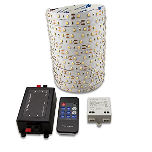 Innovate® LED Strip 2M SET | 12V | 4,8W/m | inkl. Funkdimmer mit Nachlaufsteuerung + Trafo Mini Transformator für LED Stripes | Driver | Netzteil | Flexband | Streifen | von INNOVATE