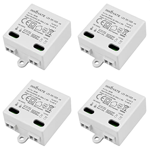 INNOVATE 12v Netzteil LED Trafo Mini 4 Stk. [ Spannungswandler 12v 230v 0-10W DC ohne Mindestlast ] Trafo LED Streifen Spots Einbaustrahler Leuchtmittel I Badezimmer Küche Wohnzimmer Schlafzimmer von INNOVATE