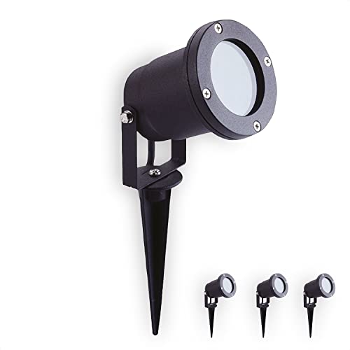 INNOVATE LED Strahler Außen 6er Set [LED Strahler exkl. GU10 Leuchtmittel] IP 65 Spotlight inkl. Erdspieß Stromkabel Außenbereich I Gartenbeleuchtung mit Strom Gartendeko wasserdicht I Outdoor Lampe von INNOVATE