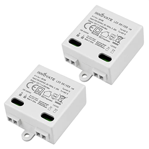 INNOVATE 12v Netzteil LED Trafo Mini 2 Stk. [ Spannungswandler 12v 230v 0-10W DC ohne Mindestlast ] Trafo LED Streifen Spots Einbaustrahler Leuchtmittel I Badezimmer Küche Wohnzimmer Schlafzimmer von INNOVATE