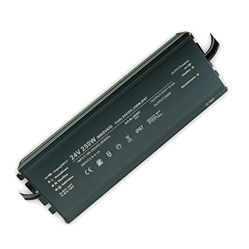 Innovate LED 24V LED -Trafo - 250 Watt IP67-24 Volt DC - Trafo Transformator Gleichrichter Driver Netzteil (Nicht-Dimmbar 250 Watt - IP67) - für Aussenbereich geeignet (LED Garten-Beleuchtung) von INNOVATE