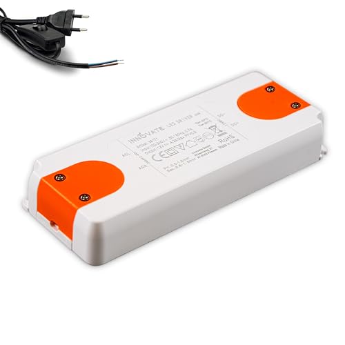 LED Trafo ECO 12-24 Volt/DC, 0-50W - LED Treiber - Transformator - Netzteil - Driver von INNOVATE® (12V - 50W mit Kabel & Schalter) von INNOVATE
