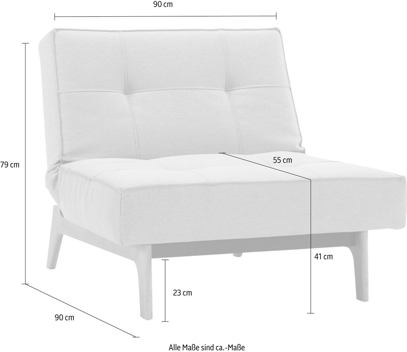 INNOVATION LIVING ™ Sessel Splitback, mit Eik Beine, in skandinavischen Design von INNOVATION LIVING ™