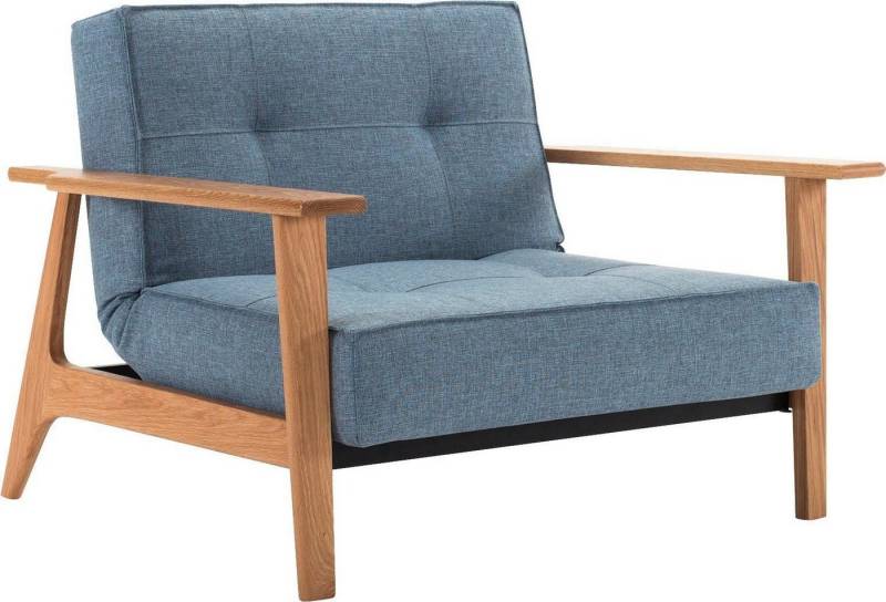 INNOVATION LIVING ™ Sessel Splitback, Multifunktion, Loungesessel, Relaxstuhl, Fernsehsessel, Relaxsessel mit verstellbarer Rückenlehne, Armlehne aus massiver Eiche von INNOVATION LIVING ™