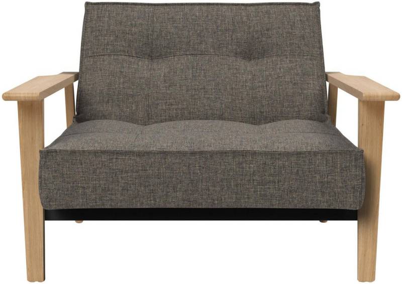 INNOVATION LIVING ™ Sessel Splitback, Multifunktion, Loungesessel, Relaxstuhl, Fernsehsessel, Relaxsessel mit verstellbarer Rückenlehne, Armlehne aus massiver Eiche von INNOVATION LIVING ™