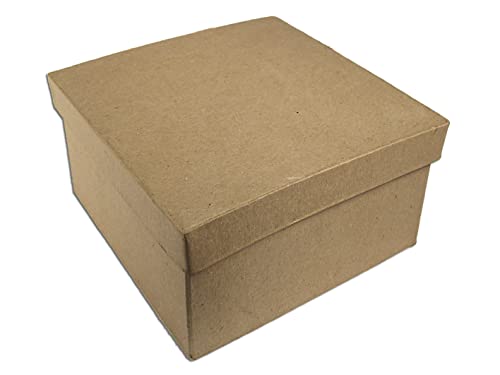 INNSPIRO Box aus Pappmaché, quadratisch, 10 x 10 x 5 cm. von INNSPIRO