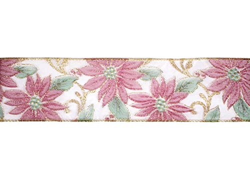 Dekoband Blume 6,5 cm x 10 m. von INNSPIRO