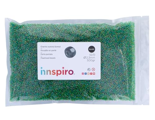Glasstein, rund, Aurora Boreale, grün, 2,3 mm, 10/0, 500 g. Glasstein, rund, Aurora Boreale, grün, 2,3 mm, 10/0, 500 g. von INNSPIRO