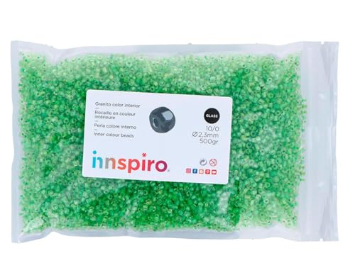 Glasstein, rund, innen grün, 2,3 mm, 10/0, 500 g. Glasstein, rund, innen grün, 2,3 mm, 10/0, 500 g. von INNSPIRO