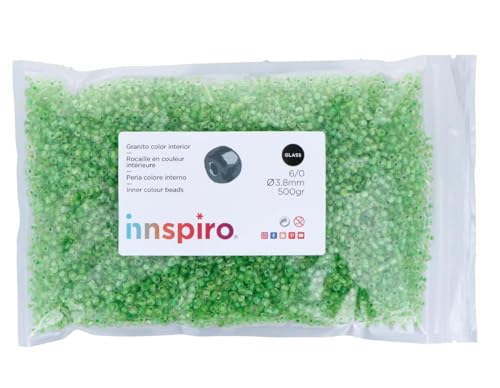 Glasstein, rund, innen grün, 3,8 mm, 6/0, 500 g. Glasstein, rund, innen grün, 3,8 mm, 6/0, 500 g. von INNSPIRO