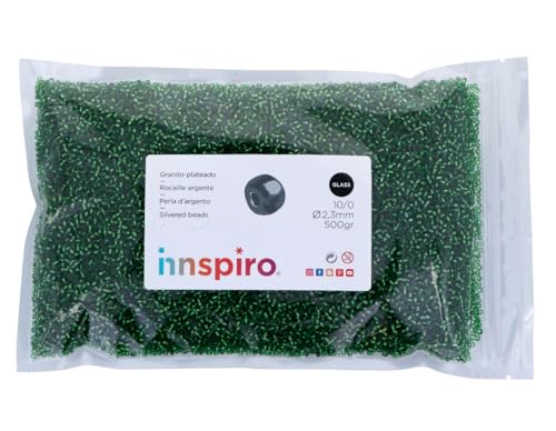 Glasstein, rund, silberfarben, grün, 2,3 mm, 10/0, 500 g. Glasstein, rund, silberfarben, grün, 2,3 mm, 10/0, 500 g. von INNSPIRO