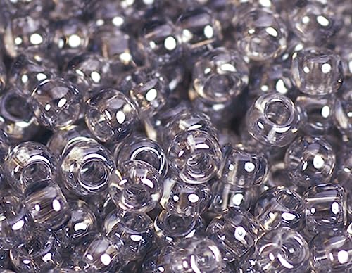 Graue glänzende japanische Rocaille-Perlen, 2,2 mm, 11/0, 100 g. von INNSPIRO