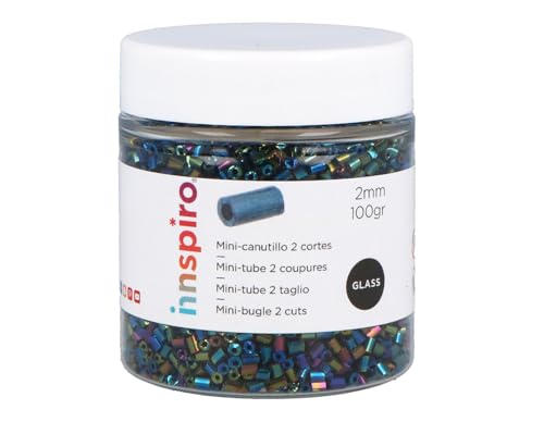 INNSPIRO Glasfelsen Mini schillernd blau metallic Durchmesser 2 x 2 mm 100 g von INNSPIRO