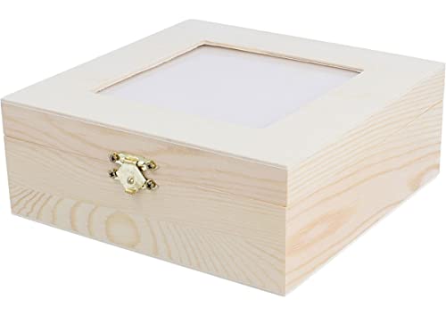 INNSPIRO Holzkiste aus massivem Kiefernholz mit Glas und Trennwänden von INNSPIRO