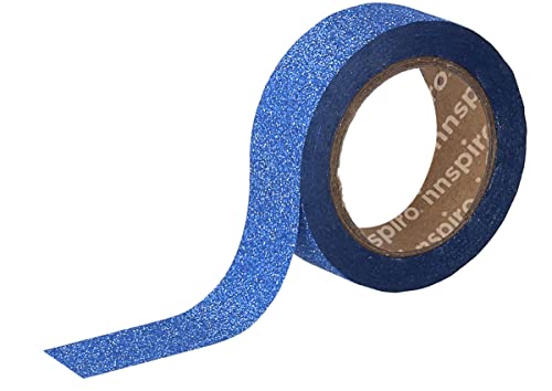 INNSPIRO Masking-Band, Glitzer, Blau, 15 mm x 6,5 m, Serie Glitter von INNSPIRO