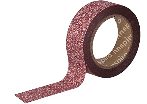 INNSPIRO Masking-Band, Glitzer, Rot, 15 mm x 6,5 m, Serie Glitter von INNSPIRO