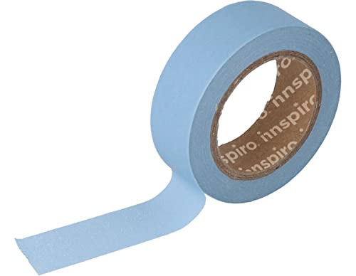 INNSPIRO Masking Tape Washi Hellblau 15 mm x 10 m Serie Glatt Basic von INNSPIRO