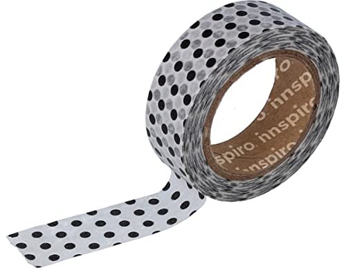 INNSPIRO Masking Tape Washi Tape, schwarz, 15 mm x 10 m, Serie Deco von INNSPIRO
