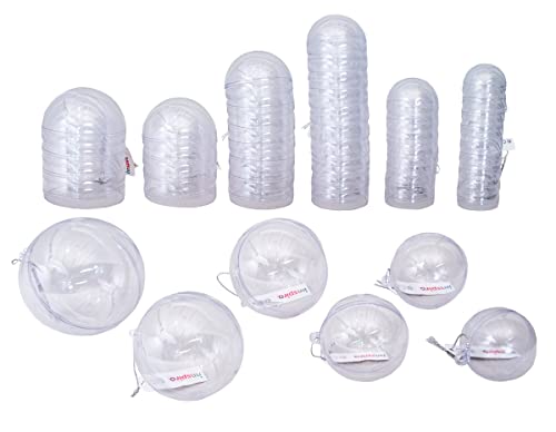 INNSPIRO Maxi Pack Kunststoffkugeln transparent zum Aufhängen 2 Teile 6 Größen 63u, 0 von INNSPIRO