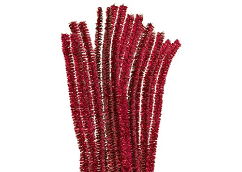 INNSPIRO Pfeifenreiniger Chenille, Metall, Rot, 10 x 30 cm, 10 Stück von INNSPIRO