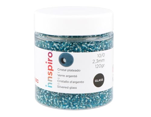 INNSPIRO Rocailles Glas rund silber blau Kinder 2,3mm 10/0 120g von INNSPIRO