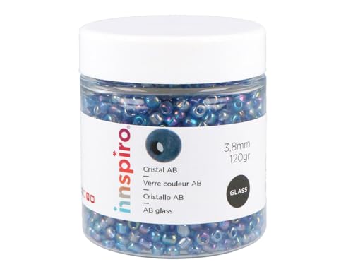 INNSPIRO Runder Glasstein Aurora Boreale Blau Cyan 3,8 mm 6/0 120 g INNSPIRO Runder Glasstein Aurora Boreale Blau Cyan 3,8 mm 6/0 120 g von INNSPIRO