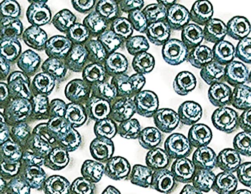 INNSPIRO Runder Glasstein glänzend metallic, blau, 3,0 mm, 8/0, 120 g. von INNSPIRO