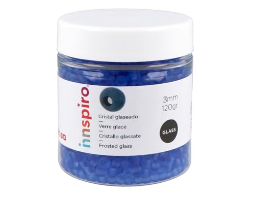 INNSPIRO Runder Glasstein glasiert, hellblau, 3,0 mm, 8/0, 120 g. von INNSPIRO