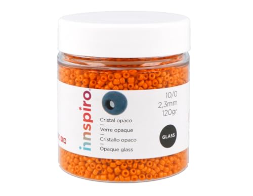 INNSPIRO Runder Steingarten aus Glas, undurchsichtig, Orange, 2,3 mm, 10/0, 120 g. von INNSPIRO