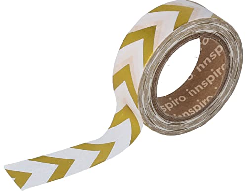 INNSPIRO Washi Folie Pfeile Gold 15 mm x 10 m Metallserie von INNSPIRO